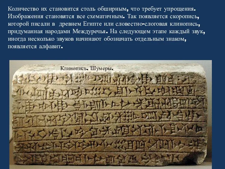 Количество их становится столь обширным, что требует упрощения. Изображения становятся все