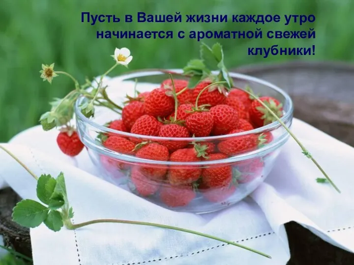 Пусть в Вашей жизни каждое утро начинается с ароматной свежей клубники!