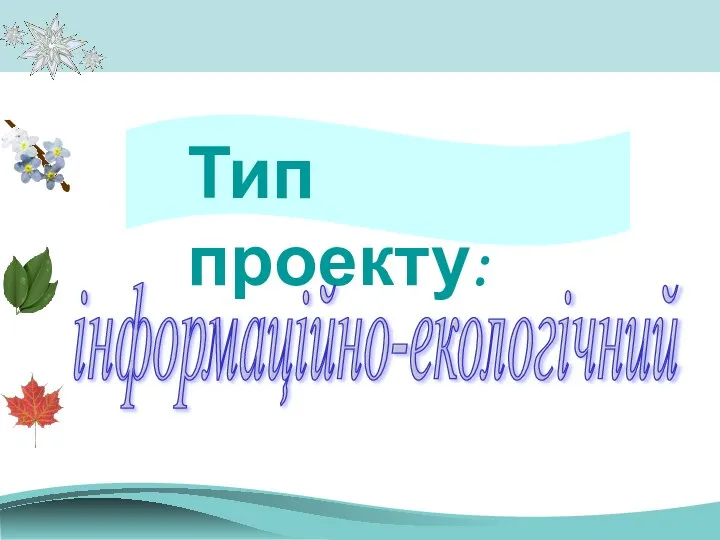 Тип проекту: інформаційно-екологічний