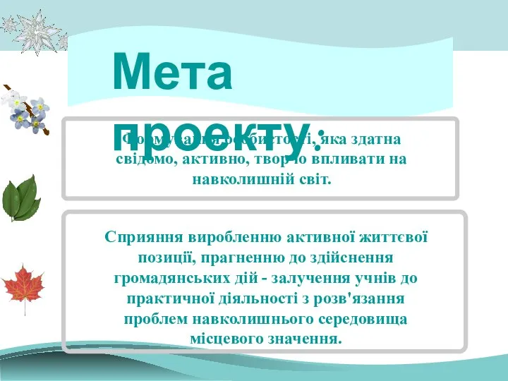 Мета проекту: