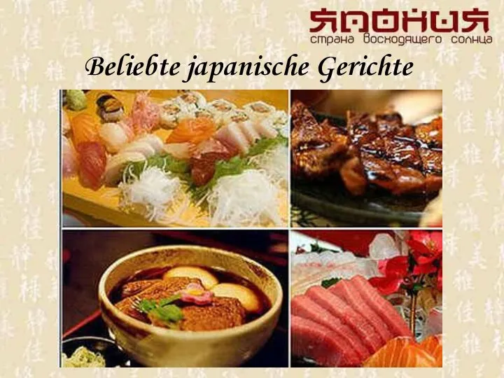 Beliebte japanische Gerichte