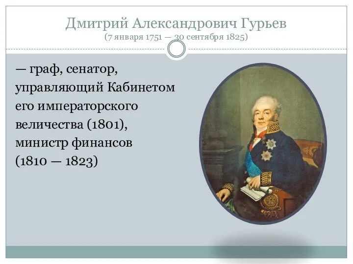 Дмитрий Александрович Гурьев (7 января 1751 — 30 сентября 1825) —