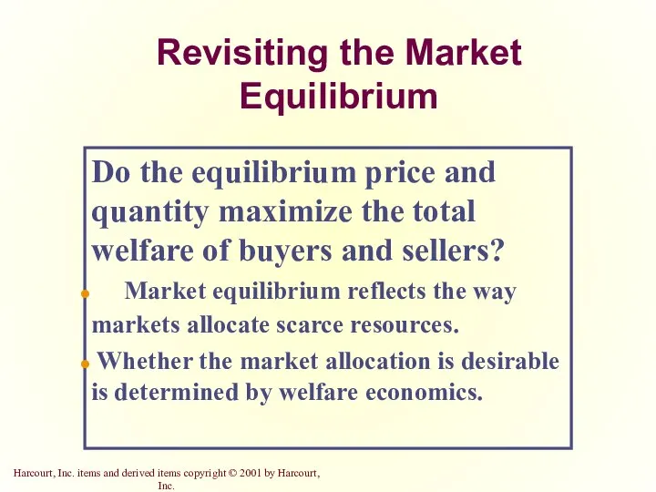 Revisiting the Market Equilibrium Do the equilibrium price and quantity maximize