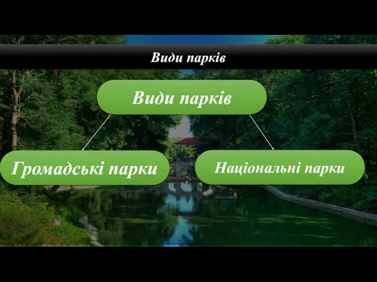 Види парків Види парків Громадські парки Національні парки