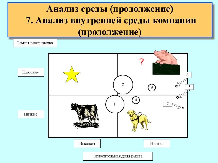 Анализ среды (продолжение) 7. Анализ внутренней среды компании (продолжение)