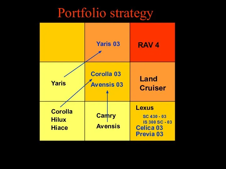 Portfolio strategy Margin Low High Segment share Low High RAV 4