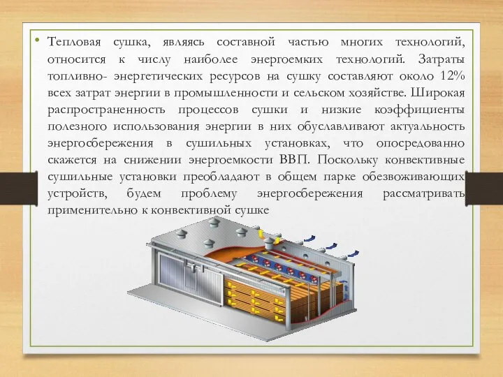 Тепловая сушка, являясь составной частью многих технологий, относится к числу наиболее