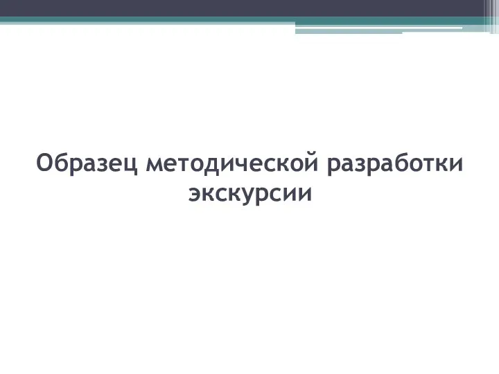 Образец методической разработки экскурсии