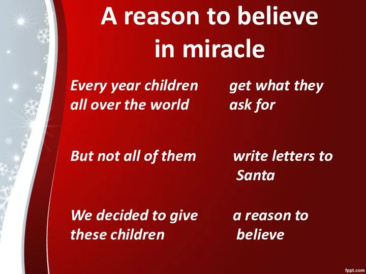 A reason to believe in miracle