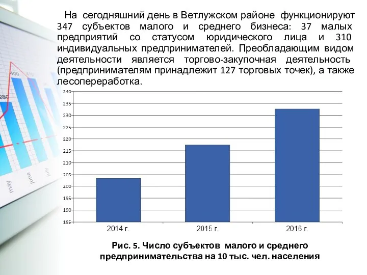 На сегодняшний день в Ветлужском районе функционируют 347 субъектов малого и