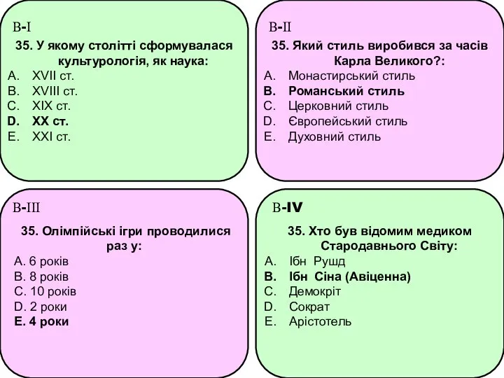 35. У якому столітті сформувалася культурологія, як наука: XVII ст. XVIII