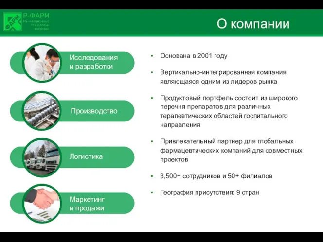 О компании Основана в 2001 году Вертикально-интегрированная компания, являющаяся одним из