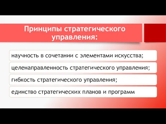 Принципы стратегического управления: