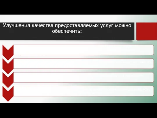 Улучшения качества предоставляемых услуг можно обеспечить: