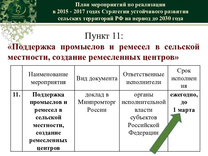 План мероприятий по реализации в 2015 - 2017 годах Стратегии устойчивого