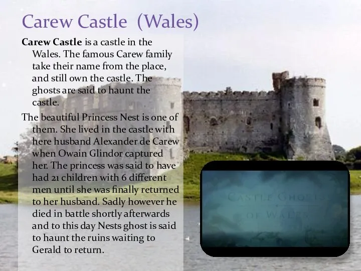 Carew Castle (Wales) Carew Castle is a castle in the Wales.