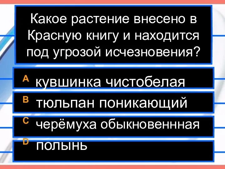 Какое растение внесено в Красную книгу и находится под угрозой исчезновения?