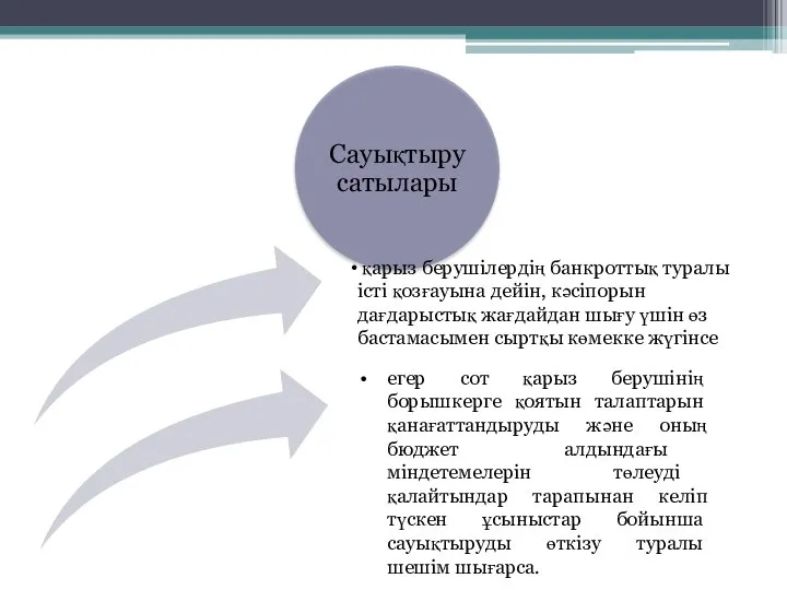 қарыз берушілердің банкроттық туралы істі қозғауына дейін, кәсіпорын дағдарыстық жағдайдан шығу