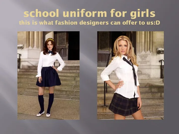 school uniform for girls this is what fashion designers can offer to us:D