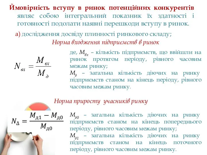 Ймовірність вступу в ринок потенційних конкурентів являє собою інтегральний показник їх