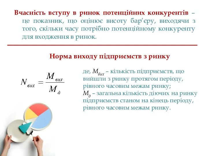 Вчасність вступу в ринок потенційних конкурентів – це показник, що оцінює