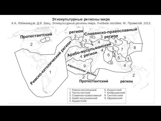 Этнокультурные регионы мира А.А. Лобжанидзе, Д.В. Заяц. Этнокультурные регионы мира. Учебное пособие. М.: Прометей, 2013.