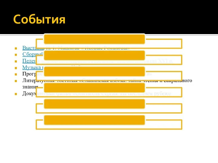 События Выставка И. Г. Машкова « Первые Романовы» Сборный экскурсии Пелена