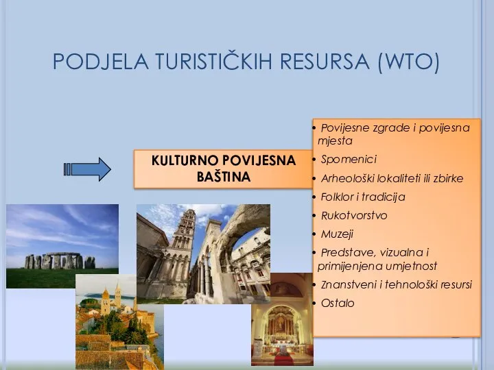 KULTURNO POVIJESNA BAŠTINA Povijesne zgrade i povijesna mjesta Spomenici Arheološki lokaliteti