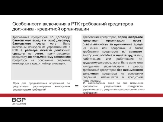 Требования кредиторов по договору банковского вклада и (или) договору банковского счета