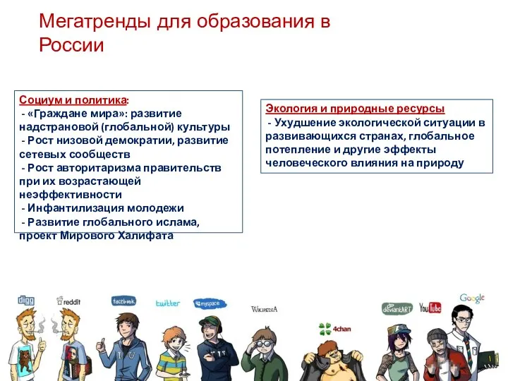 Мегатренды для образования в России Экология и природные ресурсы - Ухудшение