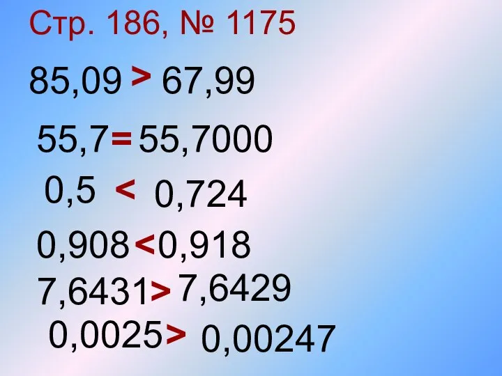 Стр. 186, № 1175 85,09 55,7 0,5 67,99 55,7000 0,724 0,908