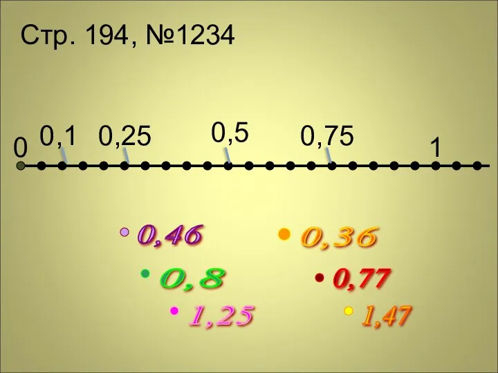 0,46 0,8 1,25 0,36 0,77 1,47 Стр. 194, №1234