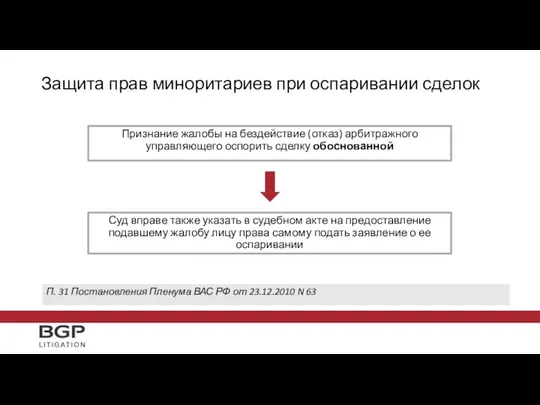 Признание жалобы на бездействие (отказ) арбитражного управляющего оспорить сделку обоснованной Защита