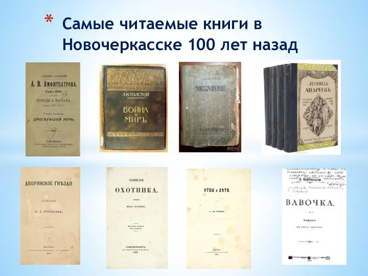 Самые читаемые книги в Новочеркасске 100 лет назад
