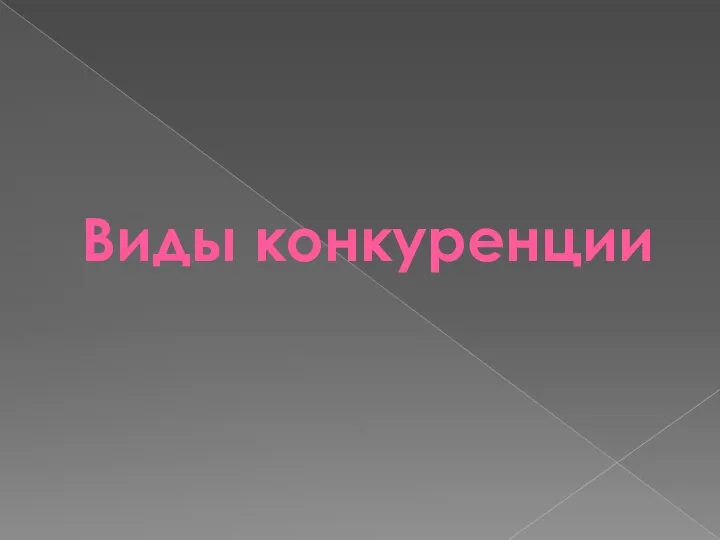 Виды конкуренции