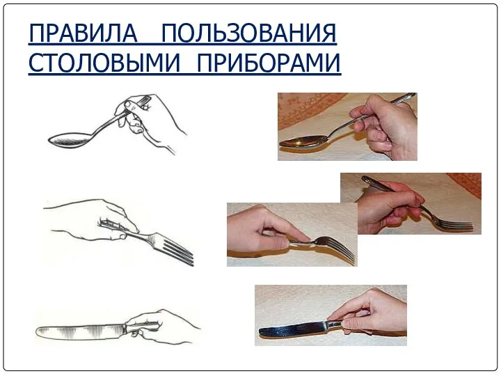 ПРАВИЛА ПОЛЬЗОВАНИЯ СТОЛОВЫМИ ПРИБОРАМИ