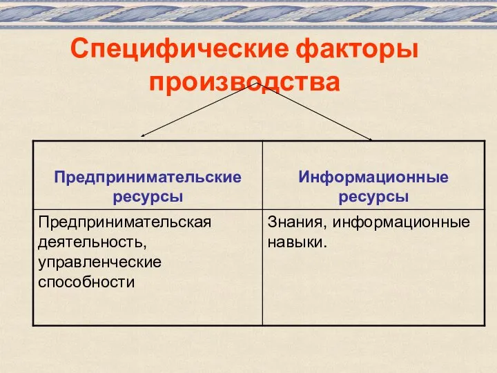 Специфические факторы производства