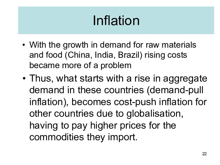 With the growth in demand for raw materials and food (China,