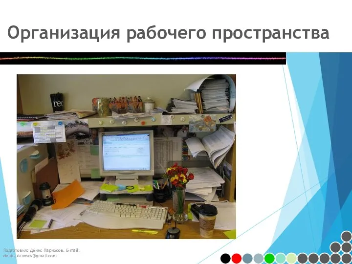 Подготовил: Денис Парносов. E-mail: denis.parnosov@gmail.com Организация рабочего пространства