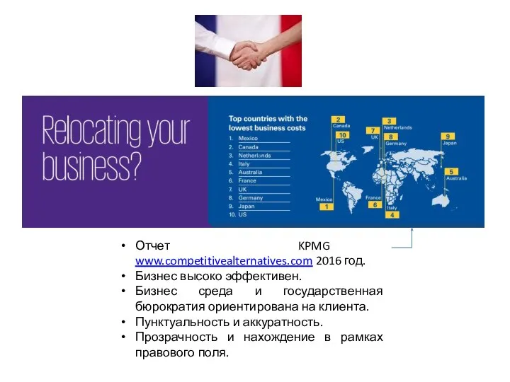 Отчет KPMG www.competitivealternatives.com 2016 год. Бизнес высоко эффективен. Бизнес среда и