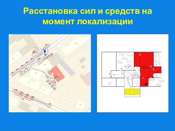 Расстановка сил и средств на момент локализации