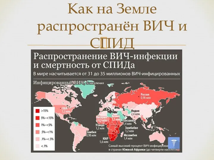 Как на Земле распространён ВИЧ и СПИД