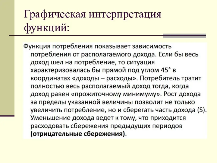 Графическая интерпретация функций: