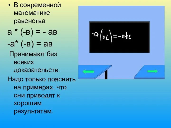 В современной математике равенства а * (-в) = - ав -а*