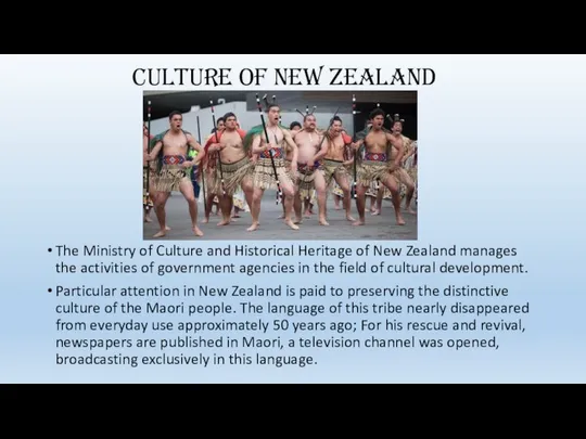 Culture of New Zealand The Ministry of Culture and Historical Heritage