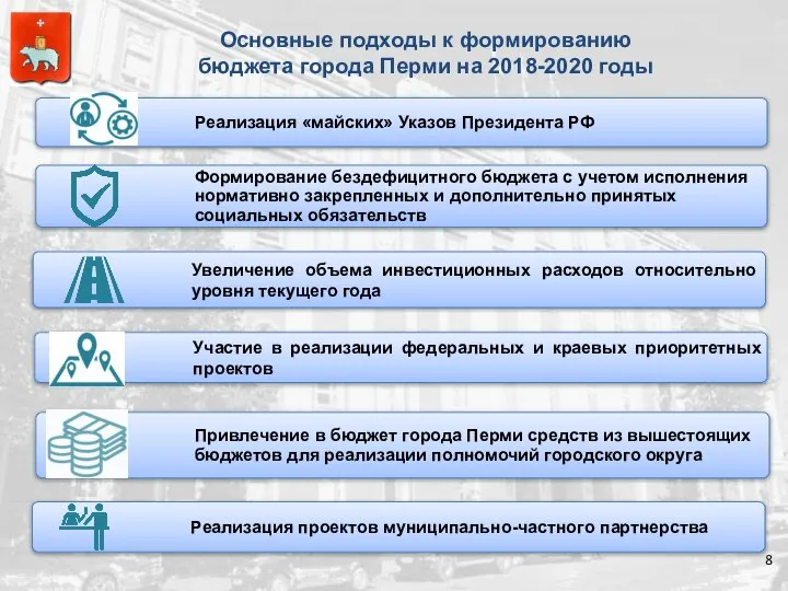 Реализация «майских» Указов Президента РФ Основные подходы к формированию бюджета города