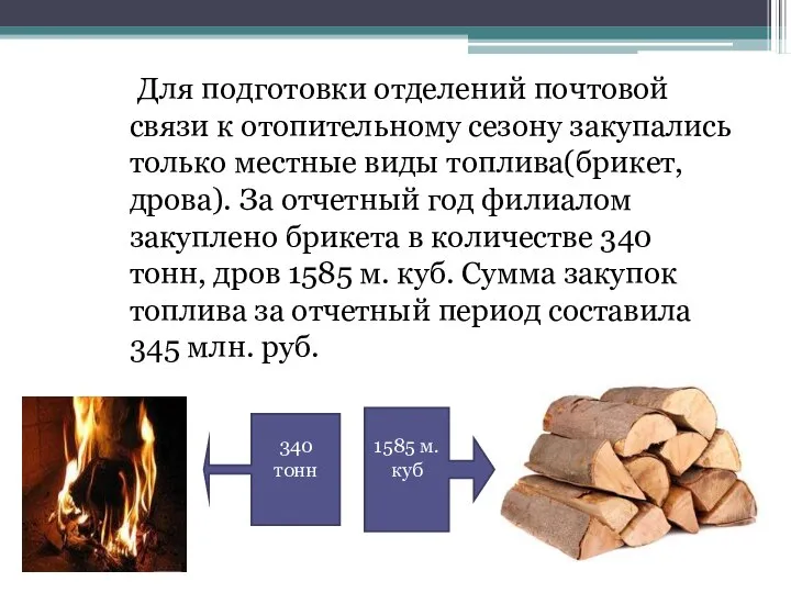 Для подготовки отделений почтовой связи к отопительному сезону закупались только местные