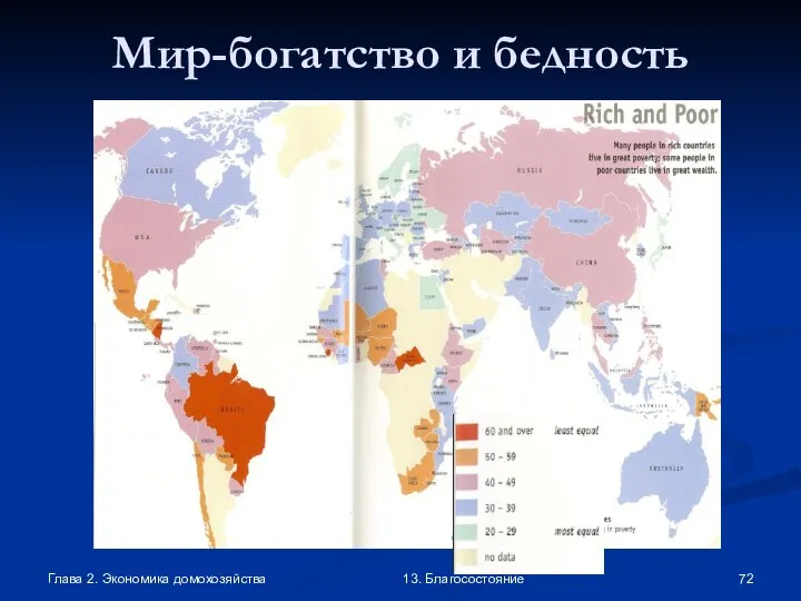 Глава 2. Экономика домохозяйства 13. Благосостояние Мир-богатство и бедность