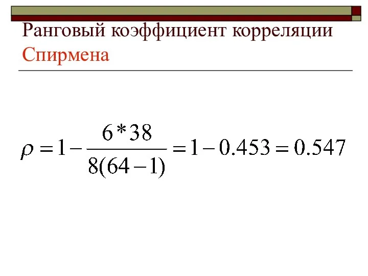 Ранговый коэффициент корреляции Спирмена