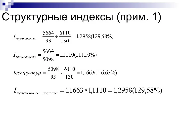 Структурные индексы (прим. 1)